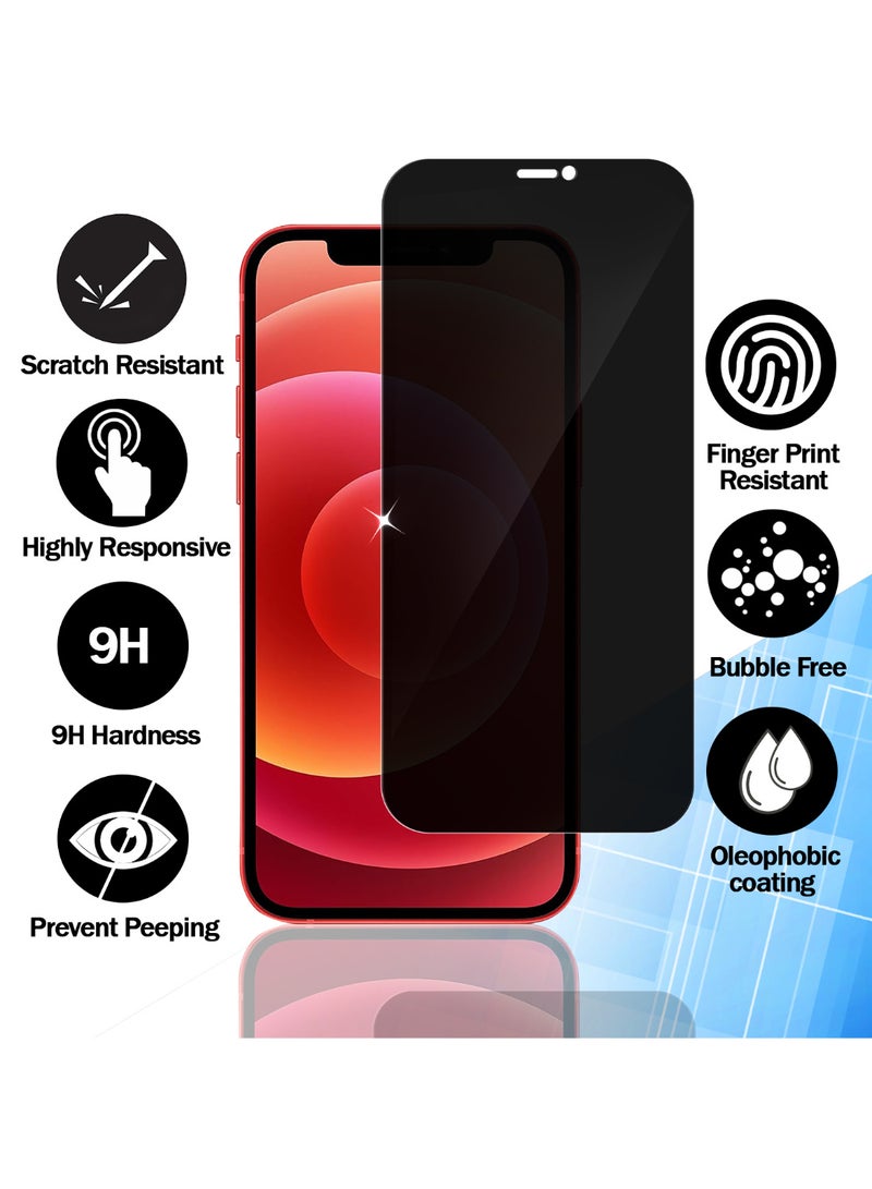 RKINC Screen Protector [2-Pack] for iPhone 12 Mini, Privacy Tempered Glass Film Screen Protector, [Anti Spy][Anti-Scratch][Bubble-Free] - Image 2